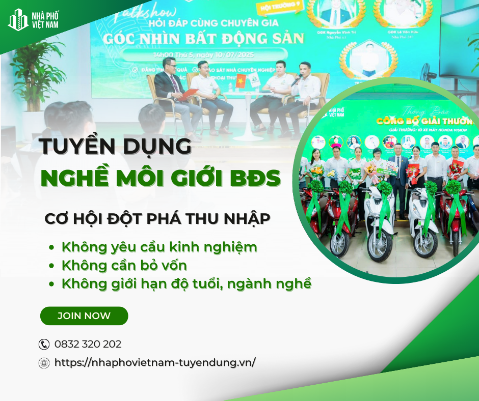 Tuyển Dụng Môi Giới Bất Động Sản - Cơ Hội Đột Phá Thu Nhập, Phát Triển Sự Nghiệp