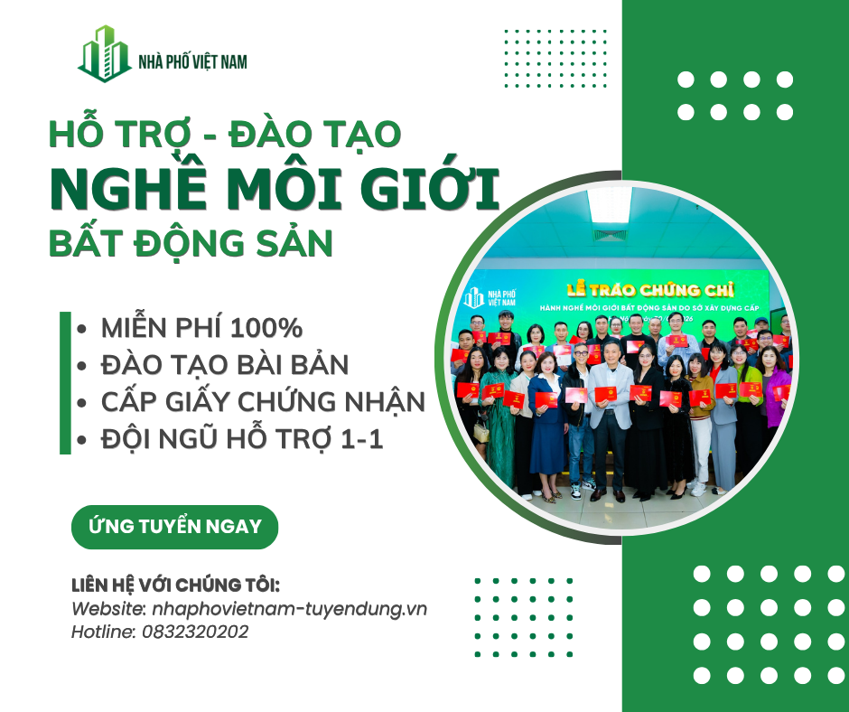 Hỗ Trợ Đào Tạo Nghề Bất Động Sản Miễn Phí - Đào Tạo Xong Hành Nghề Được Ngay