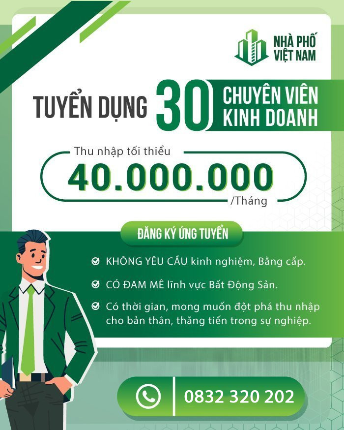 TUYỂN DỤNG NGHỀ HOT 2026 – MÔI GIỚI BẤT ĐỘNG SẢN NHÀ PHỐ