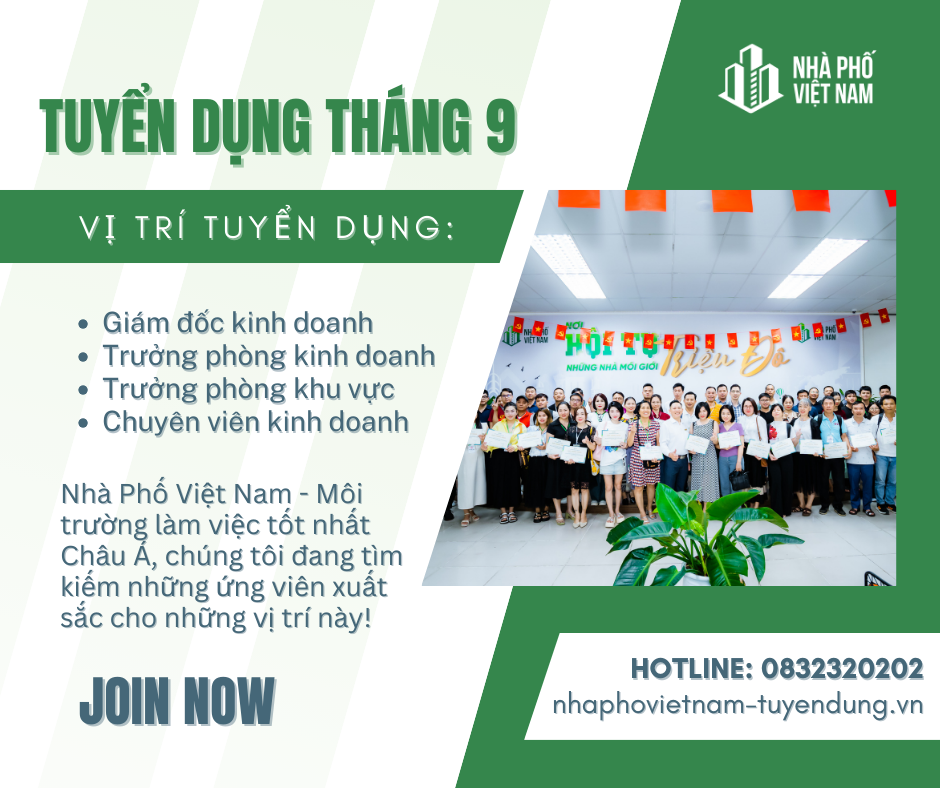 Tuyển Dụng Tháng 9 Tại Nhà Phố Việt Nam